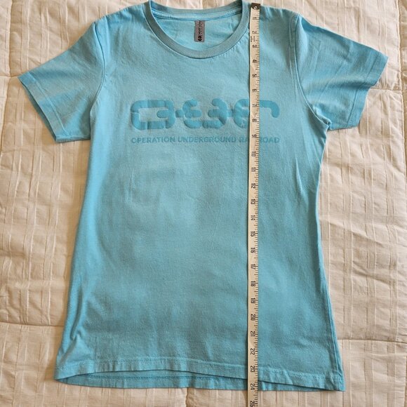 O.U.R. (Operation Underground Railroad) Womens Logo Crew Tee Cancun Blue-MEDIUM - Picture 7 of 8